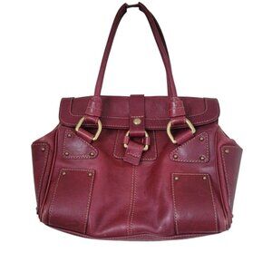 Nicoli Italia Blood Red Leather Handbag Shoulder Bag - Made In Italy